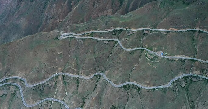 Gamacun village oasis close to 72 Turns at Nujiang River, winding road on Sichuan-Tibet G318 National Highway, Basu County, Changdu, China