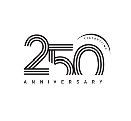 250 years anniversary celebration logotype. elegant modern number gold color