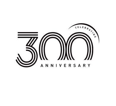 300 years anniversary celebration logotype. elegant modern number gold color