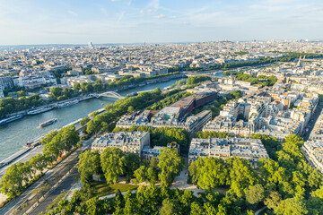 Seine river and the city of Paris in France