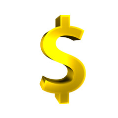 dollar old shiny currency symbols 3d render isolated icon