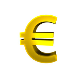 Obraz premium euro old shiny currency symbols 3d render isolated icon
