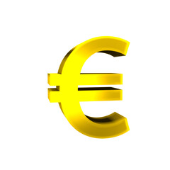 euro old shiny currency symbols 3d render isolated icon