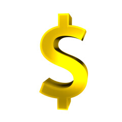 dollar old shiny currency symbols 3d render isolated icon