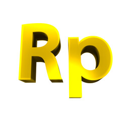 indonesia rupiah old shiny currency symbols 3d render isolated icon