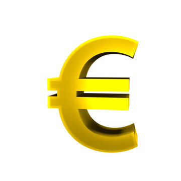 euro old shiny currency symbols 3d render isolated icon