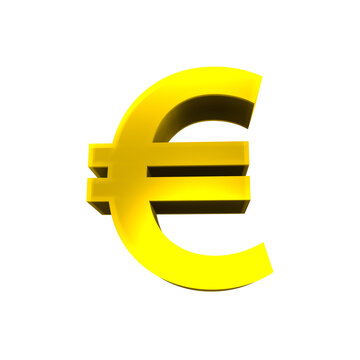euro old shiny currency symbols 3d render isolated icon