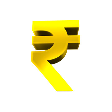 rupee india old shiny currency symbols 3d render isolated icon