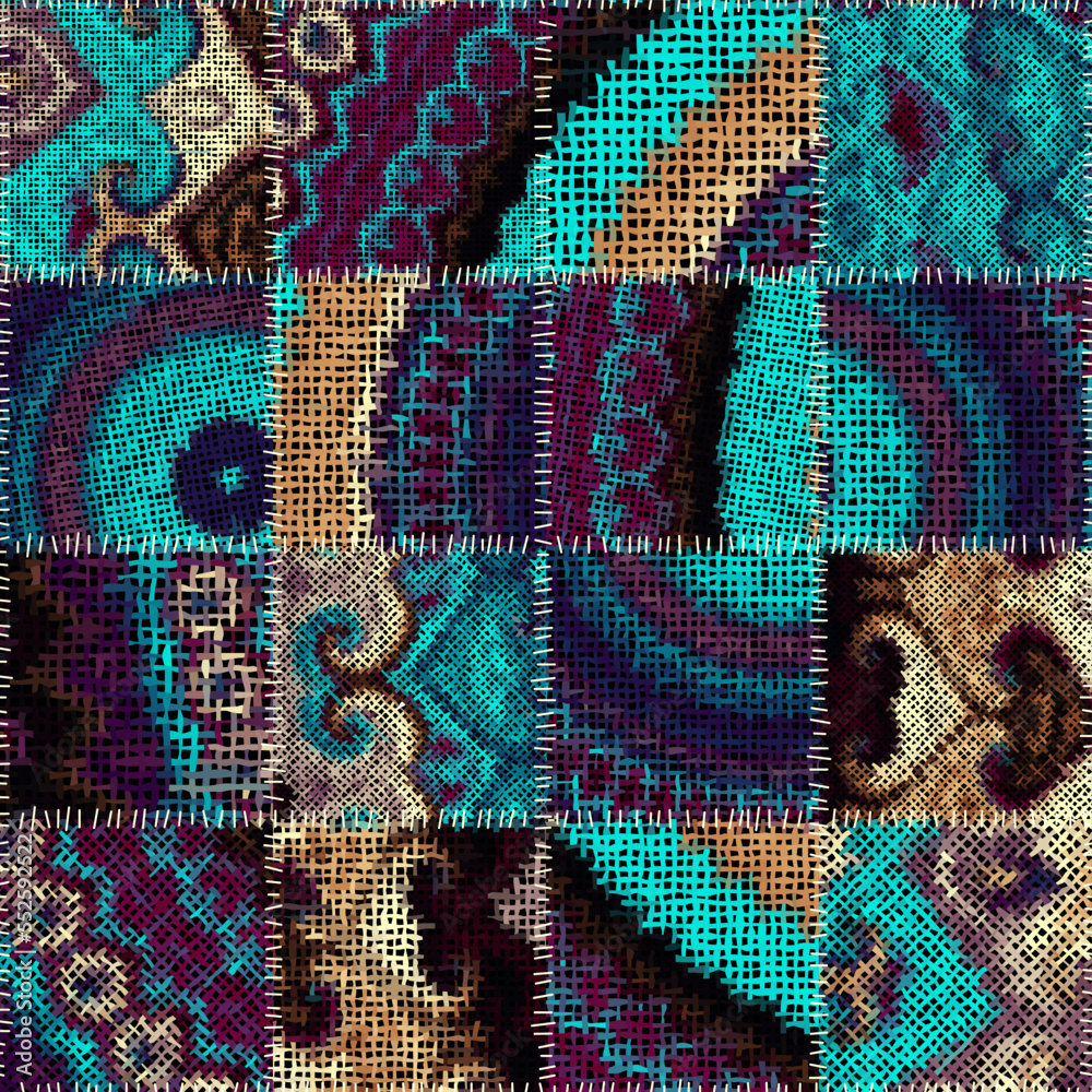 Poster Imitation of a texture of rough canvas. Seamless pattern.