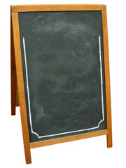 Blank chalkboard with wooden frame isolated on white background. can add your own text.