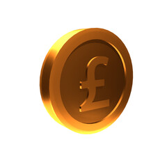 Pounds sterling coin money 3d render