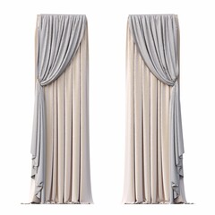 curtain isolated on white background, 3D illustration, cg render