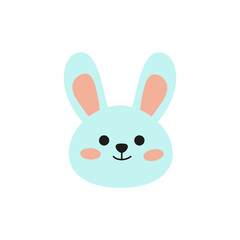 Fototapeta na wymiar Cute kawaii bunny rabbit in Japanese style vector illustration on a white background. Cartoon children's character, for print.
