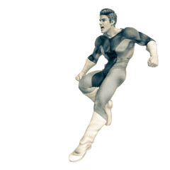 super power hero cartoon is landing