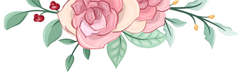 pink floral bouquet with watercolor
