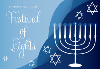 A Hanukkah festival of lights design with menorah
