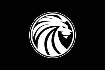 Gold Lion Head Vector Logo Template