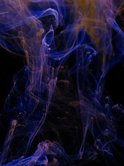 Acrylic colors and ink in water