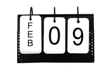 9th of February - date on the metal calendar