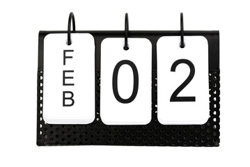 2nd of February - date on the metal calendar