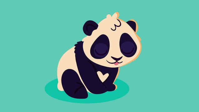cute bear panda character animation