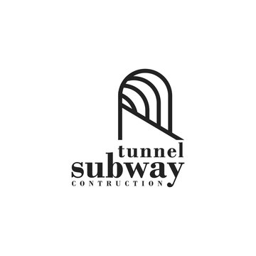 simple tunnel subway construction iconic logo vector design template. modern tunnel railway project business icon logo design illustration with modern, elegant and bold styles isolated on white