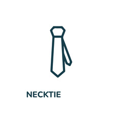 Tie icon vector symbol. Necktie line version, outline vector 