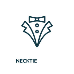 Tie icon vector symbol. Necktie line version, outline vector 