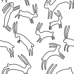 seamless pattern with rabbits 