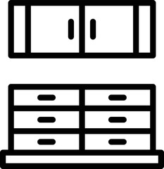 Kitchen Cabinet Vector Icon Design Illustration