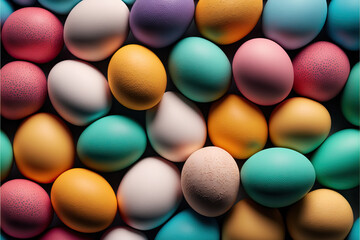 Colorful background of easter eggs collection, easter celebration - Powered by Adobe