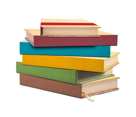 Pile of colorful books isolated with no background for your project