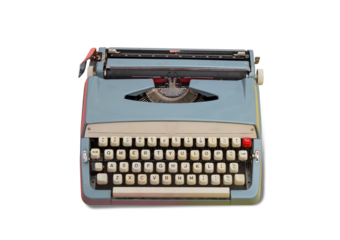 Vintage typewriter isolated on transparent no background cutout