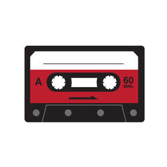 Cassette tape music recording vector 