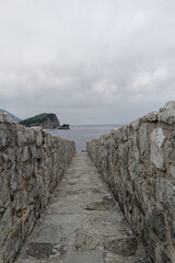 Stone wall with sea view
