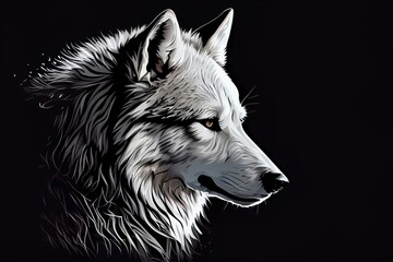 Generative AI abstract render of a wolf