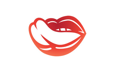 Sexy hot lips bite sign vector. Sexy lips icon and symbol design vector