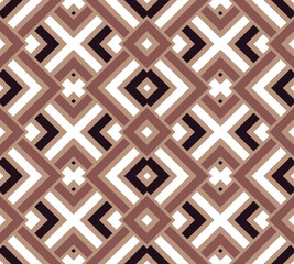 Seamless brown color geometric squares pattern. Art deco vector illustration. textile, fashion, wallpaper, fabric, packaging, print