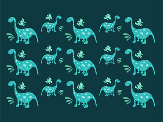 Dinosaur plant pattern illustration 