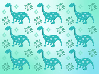Obraz premium Dinosaur plant pattern illustration 