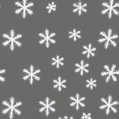 Naklejka na ściany i meble Snowflakes pattern on grey background, generative AI