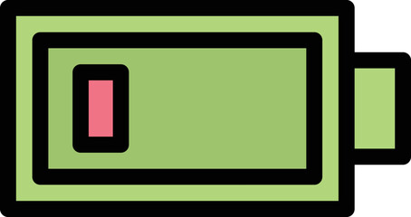 Low Battery Vector Icon Design Illustration