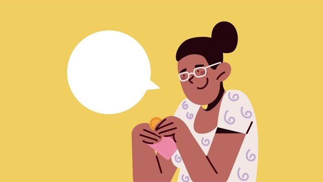 woman with coin economy animation