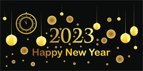 Happy new year 2023 background with modern style premium vector