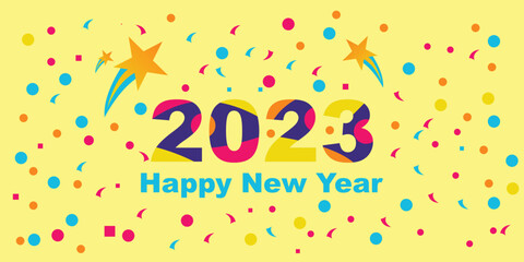 Happy new year 2023 background with modern style premium vector