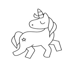 Cartoon Coloring Page - cute unicorn with wings