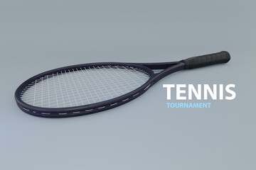Tennis game. racket on the tennis court. Sport, recreation concept, Sport and healthy lifestyle. Tennis. tennis racket on clay court Sports background with tennis concept, 3d render