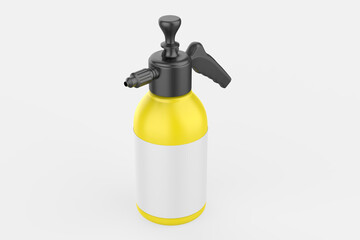 Industrial Spray Pump Bottle Mockup Isolated On White Background.3d illustration