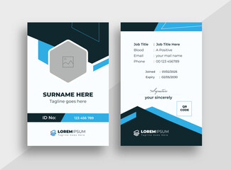 Modern Clean ID Card Template, Employee Id card, Identity Card Template Vector
