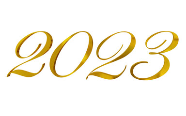 golden new year 2023 3d render design